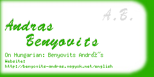 andras benyovits business card